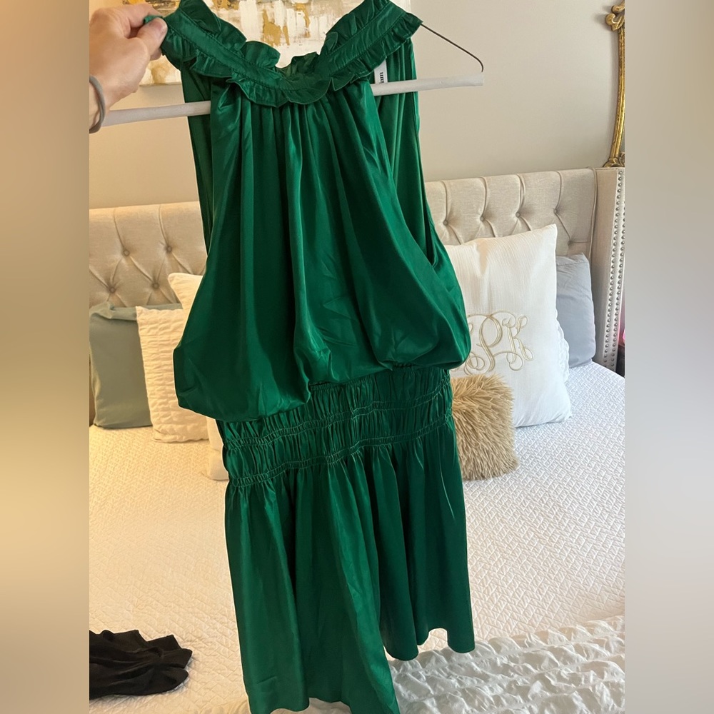 Green Silk Glam Dress